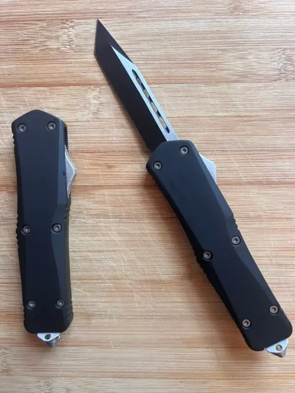 Black Stainless Steel and Aluminum Tanto OTF