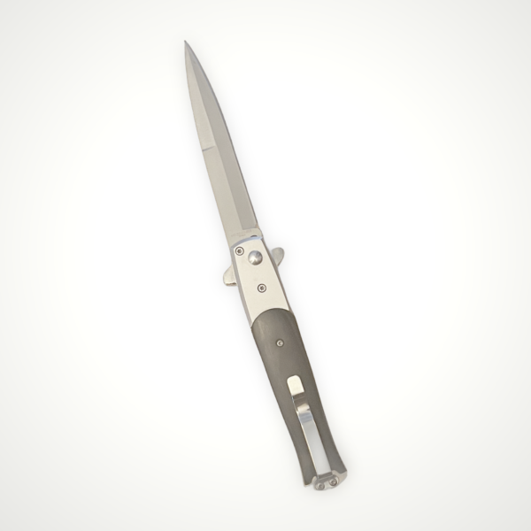 Modern Style Switchblade, Black Wood Handle Back